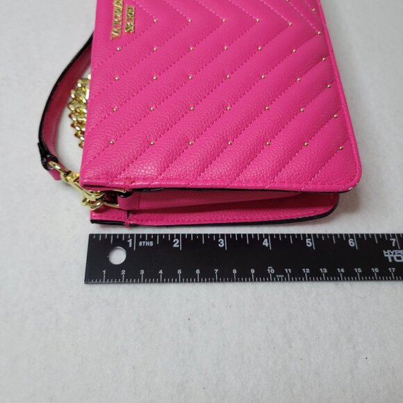 Victorias Secret Quilted Crossbody Pink Leather Chain Strap - Picture 2 of 16